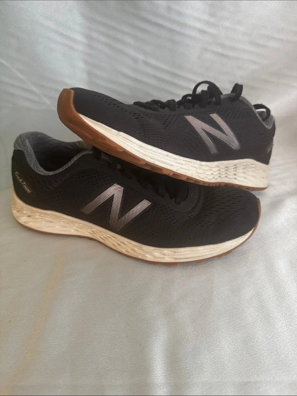 New Balance Black Athletic Shoes with Cream Midsole and Gum Outsole
